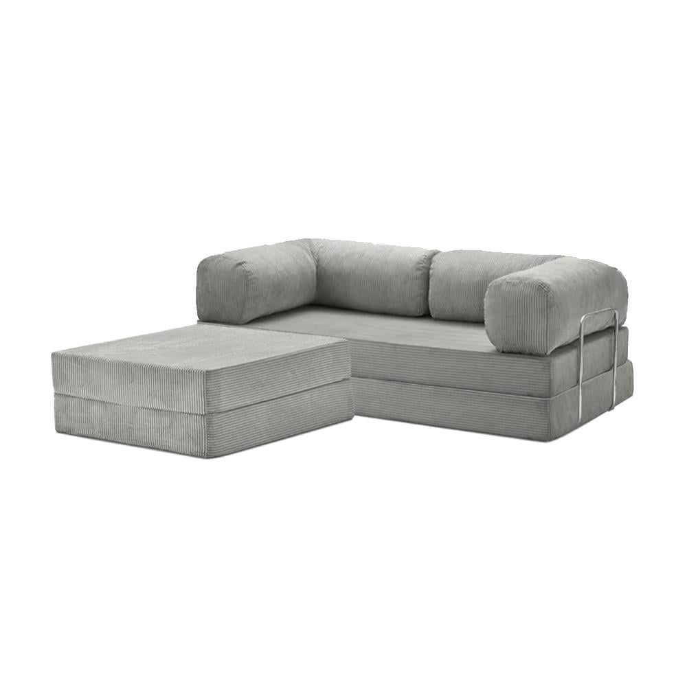 Teddy Sofa with Ottoman - Gray