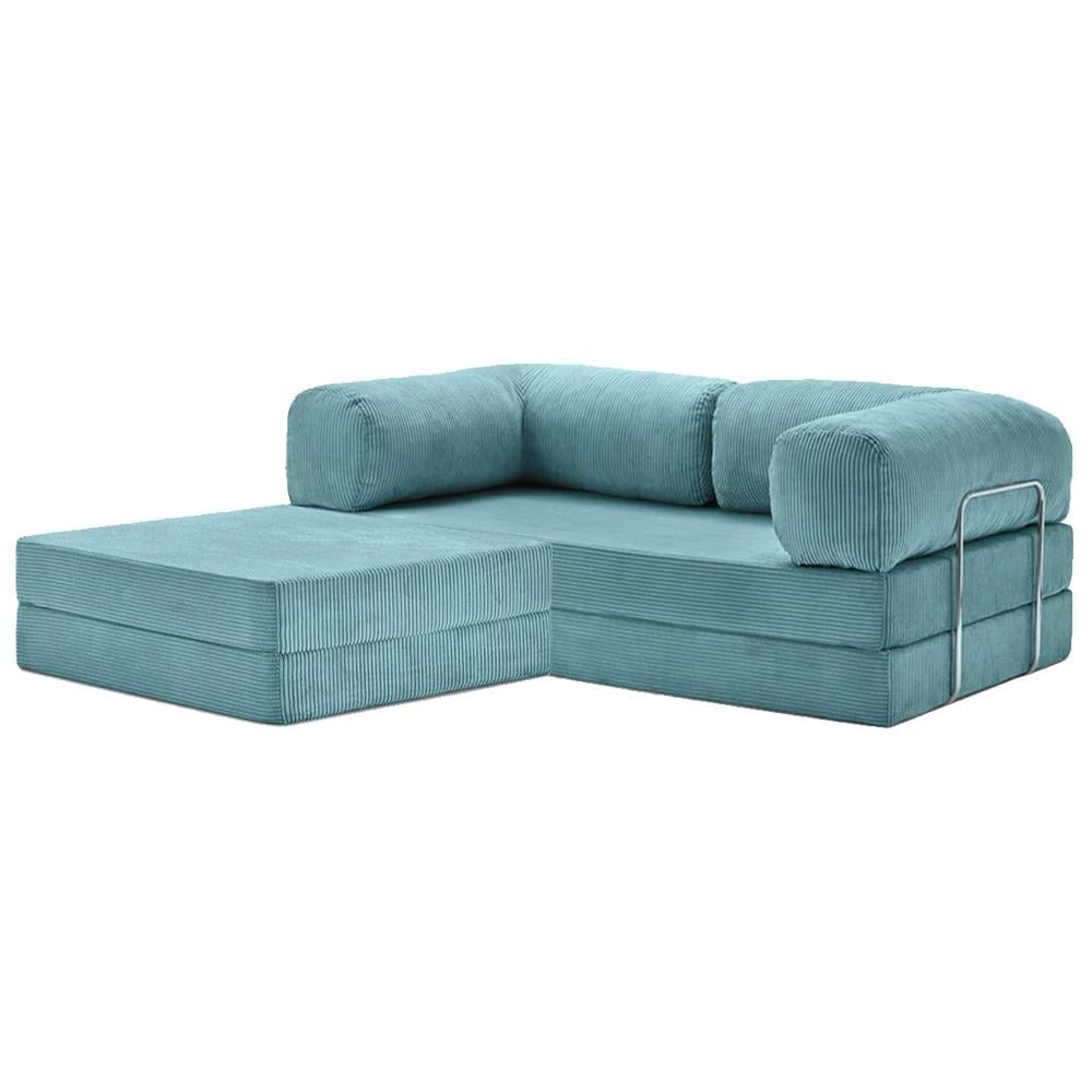 Teddy Sofa with Ottoman - Blue