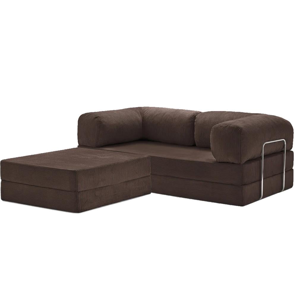 Teddy Sofa with Ottoman - Brown