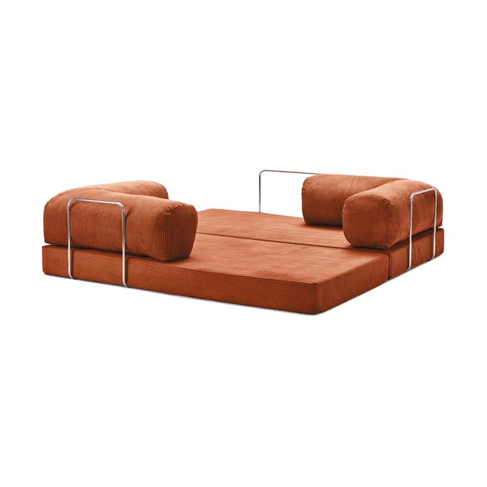 Teddy Sofa with Ottoman - Terracotta