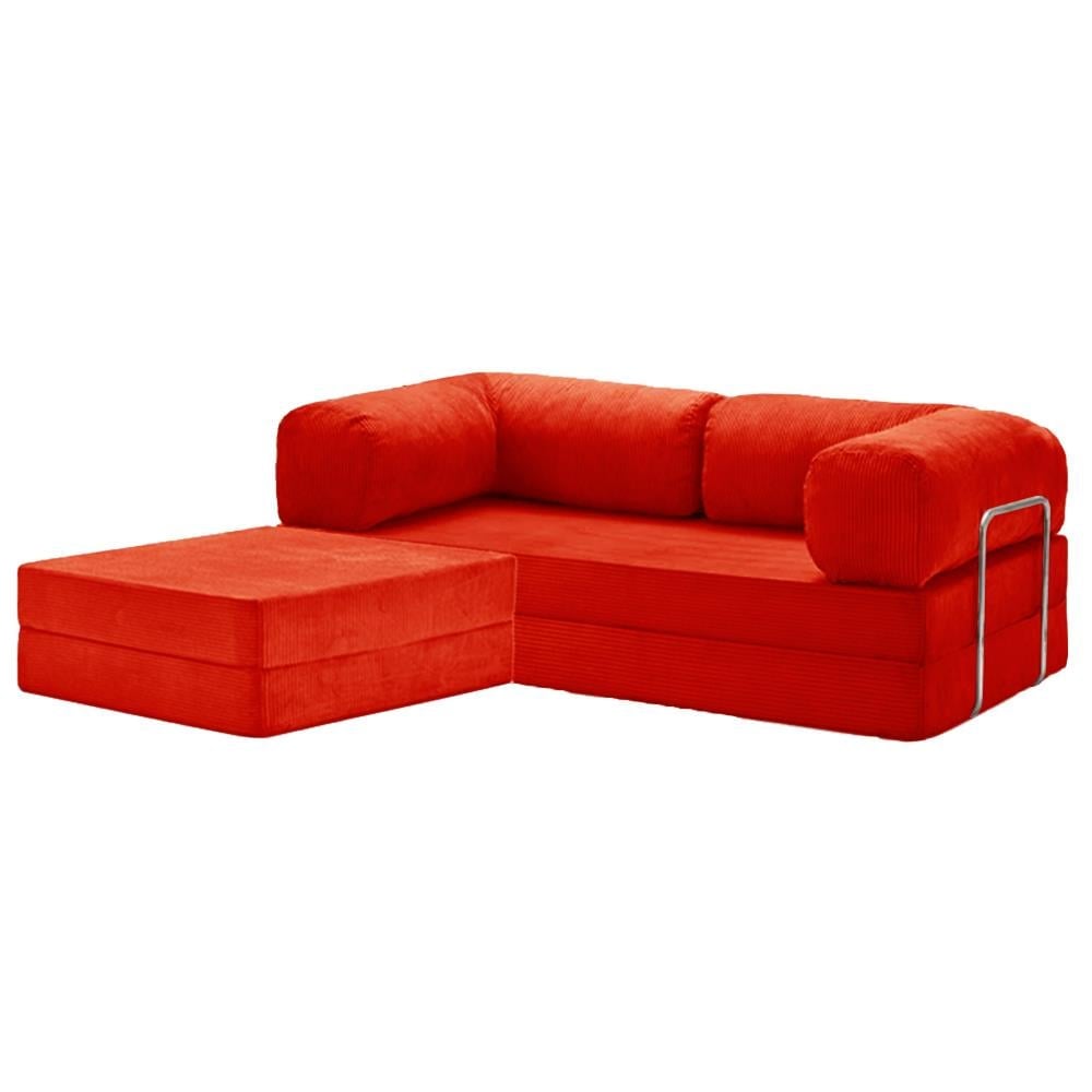 Teddy Sofa with Ottoman - Rose