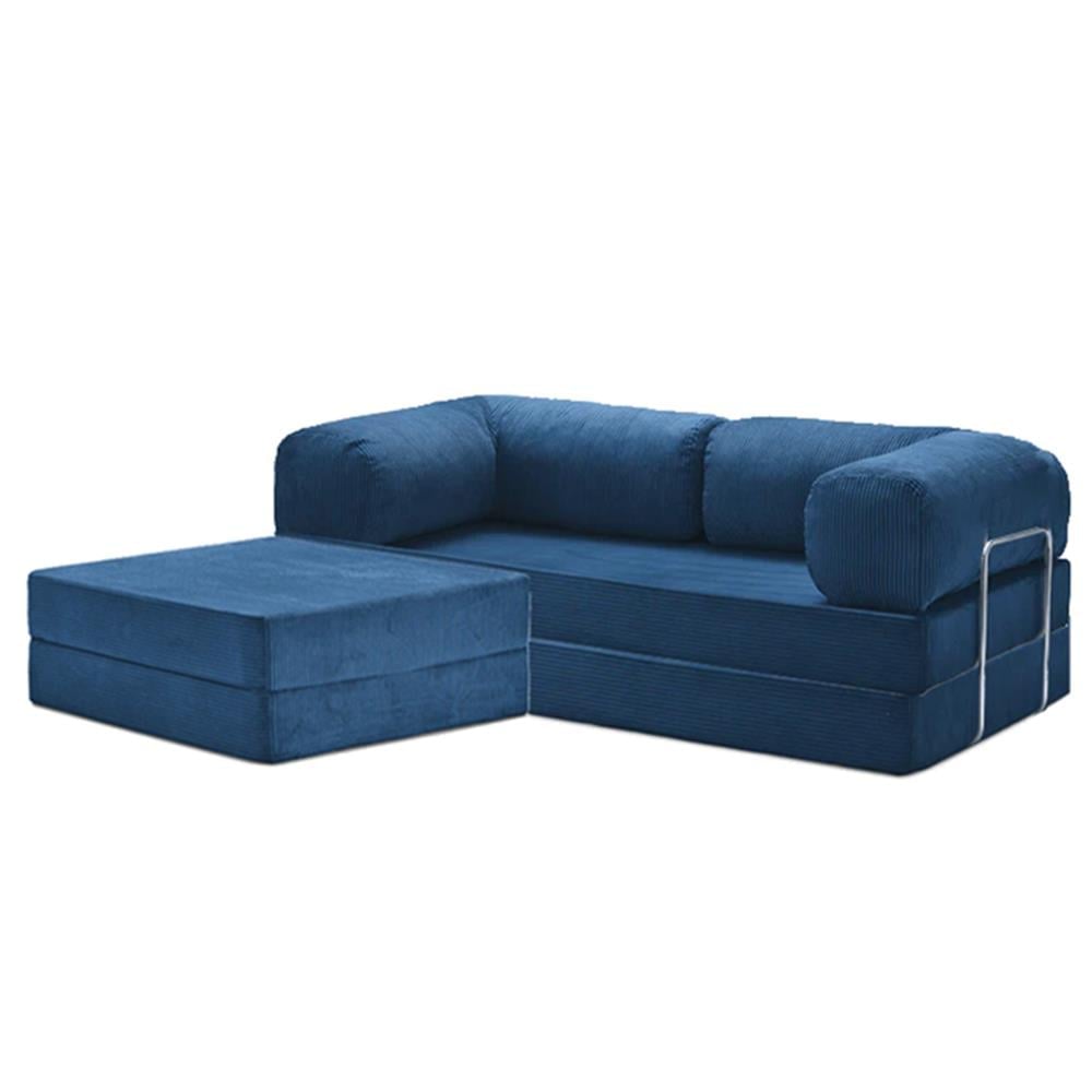 Teddy Sofa with Ottoman - Dark Blue