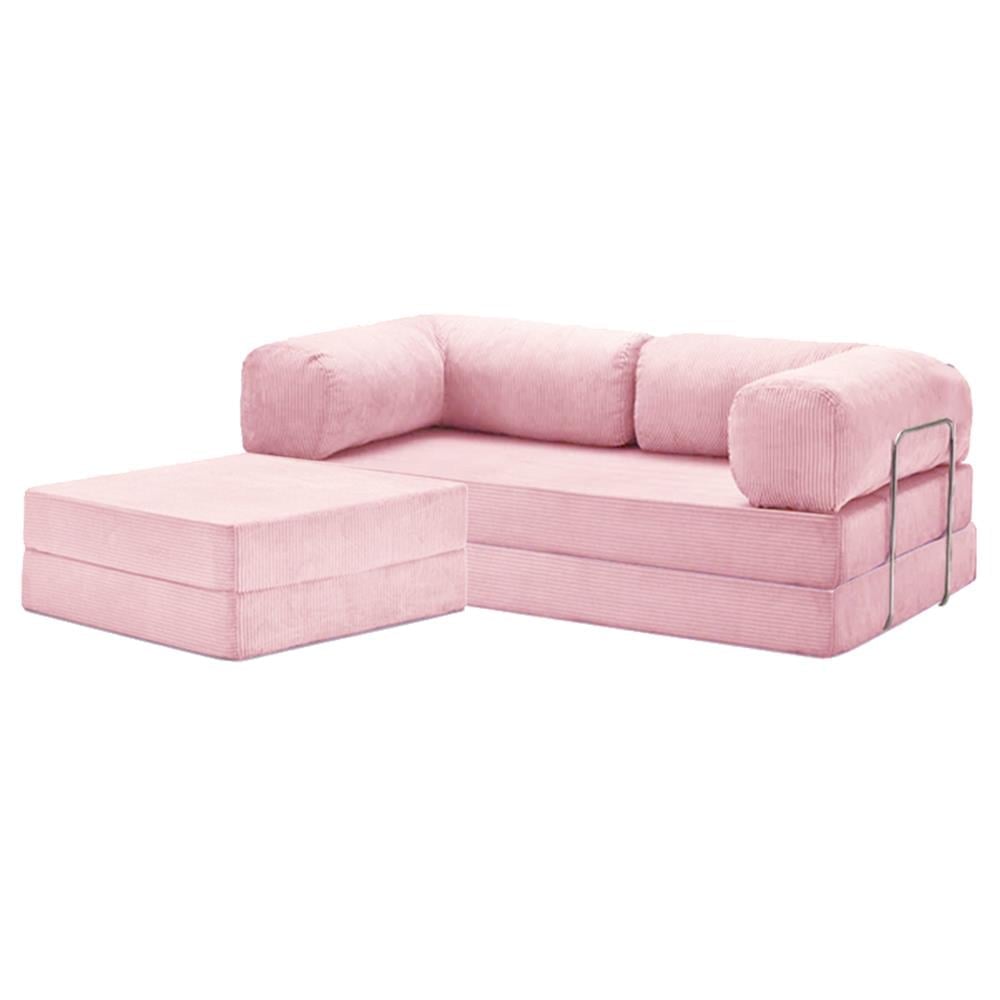 Teddy Sofa with Ottoman - Pink