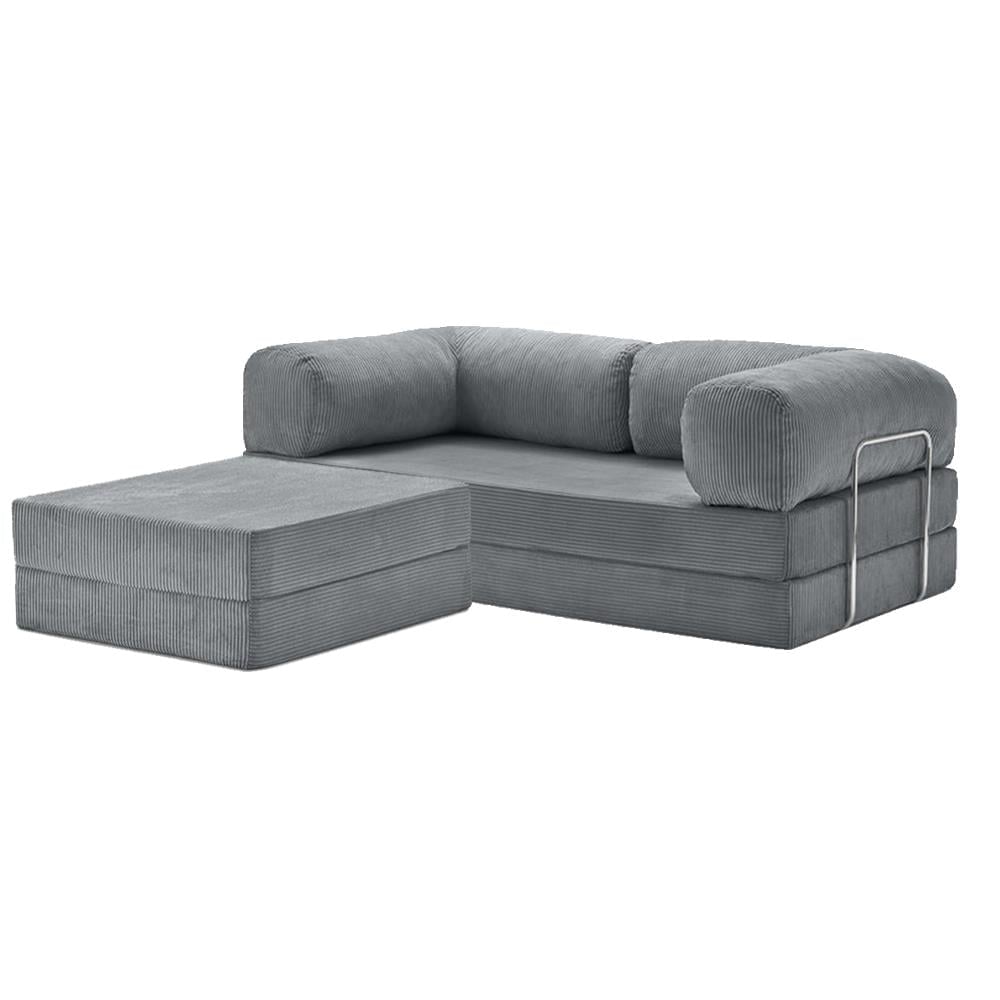 Teddy Sofa with Ottoman - Dark Gray