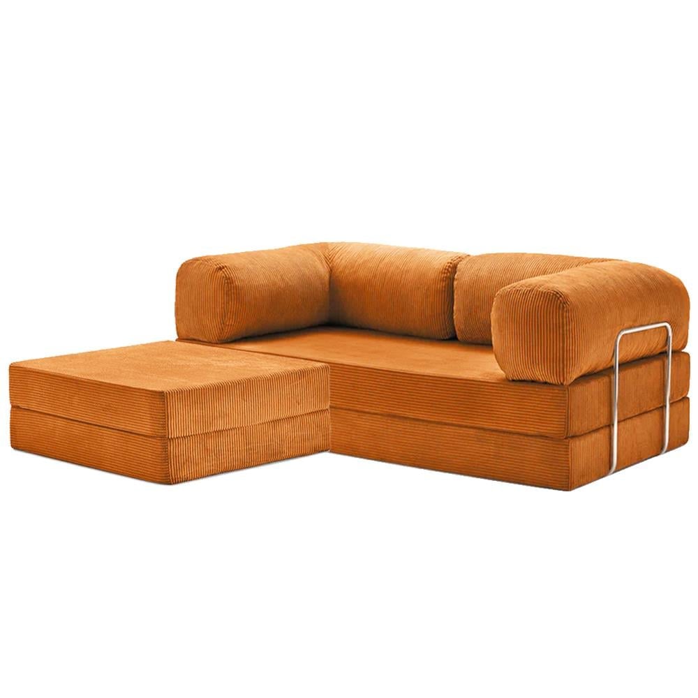 Teddy Sofa with Ottoman - Orange